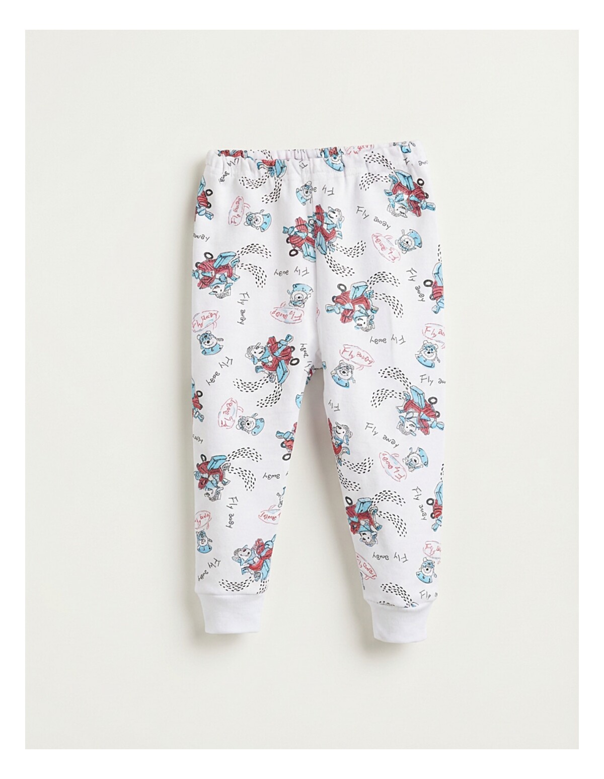 Pantaloni imprimati Fly Away albastru-rosu