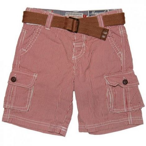 Pantaloni scurti rosii cu dungi si curea (3222), 6 ani 116 cm