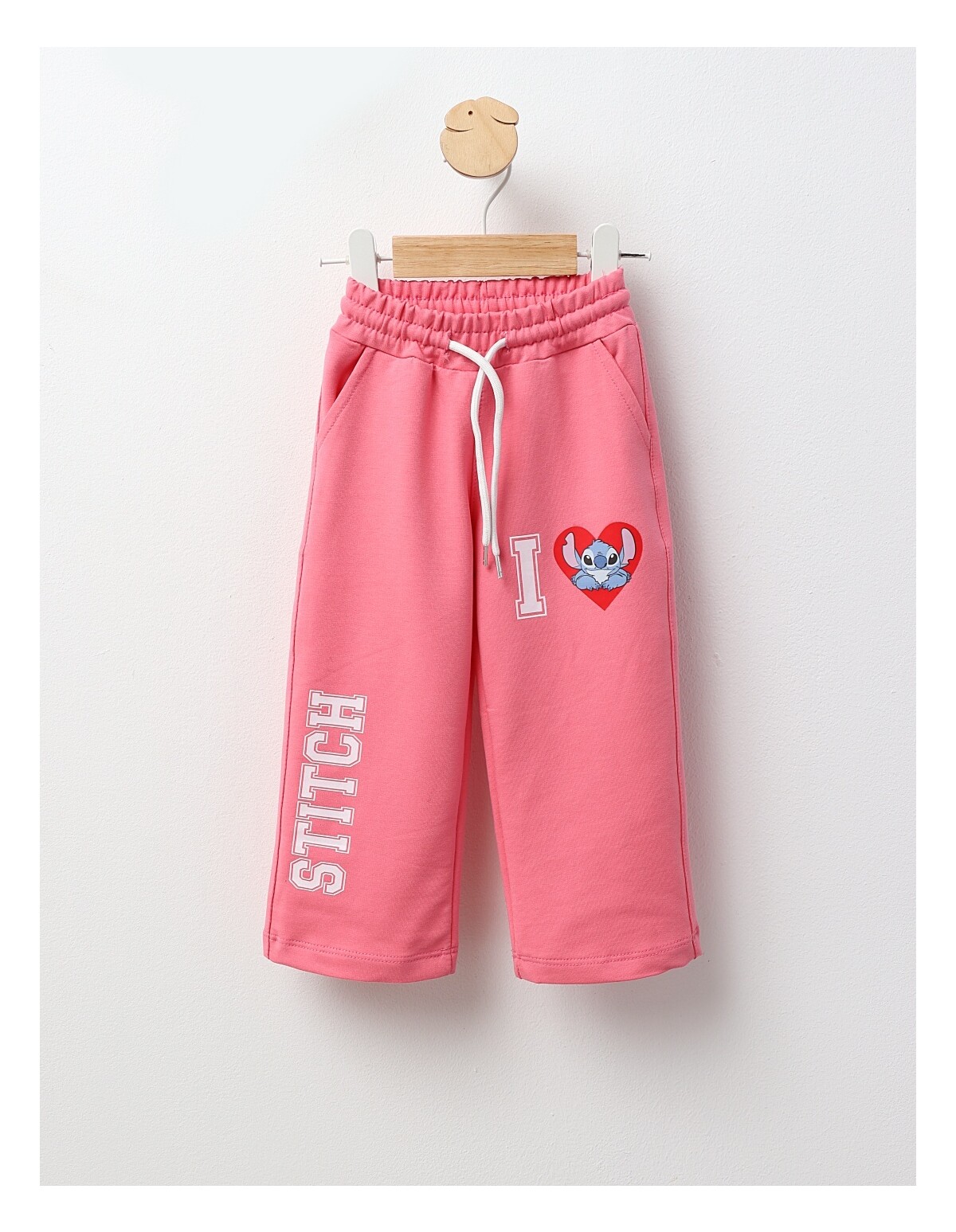 Pantaloni trening STITCH drepti, roz