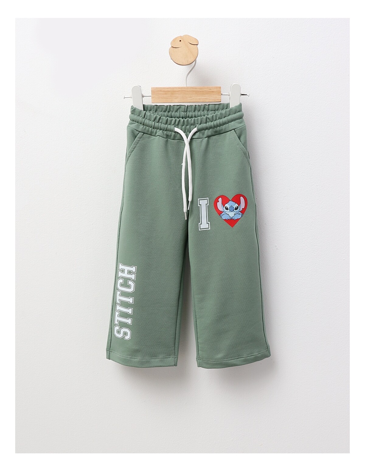 Pantaloni trening STITCH drepti, verde