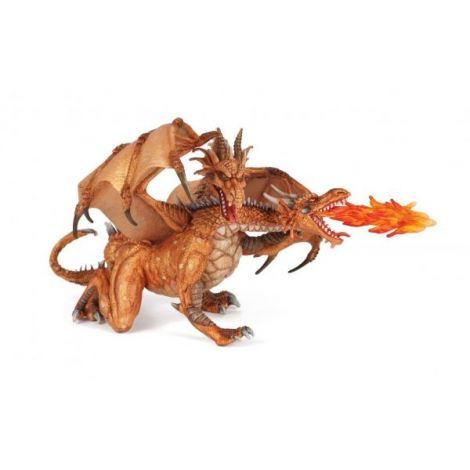 Papo Figurina Dragon Cu Doua Capete Auriu - poza 1