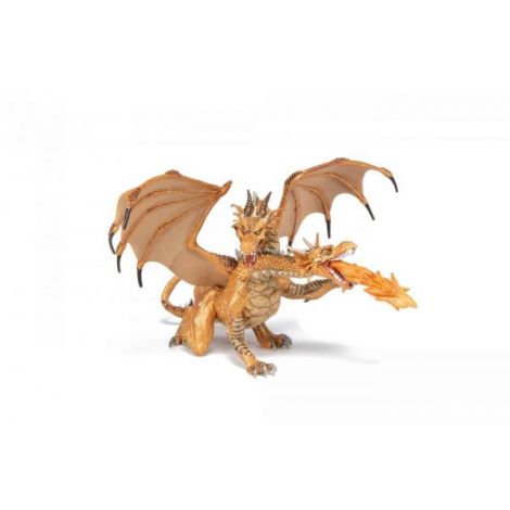 Papo Figurina Dragon Cu Doua Capete Auriu - poza 3
