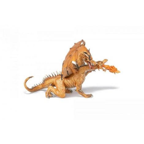 Papo Figurina Dragon Cu Doua Capete Auriu - poza 4