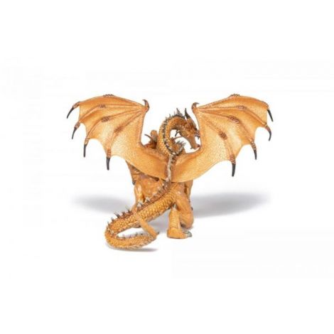 Papo Figurina Dragon Cu Doua Capete Auriu - poza 5