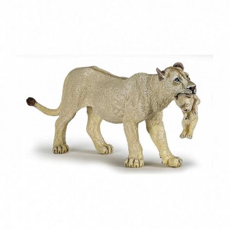 Papo Figurina Leoaica Alba Cu Pui - poza 1