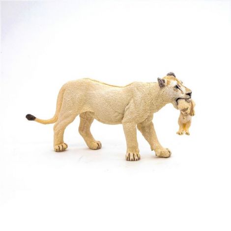 Papo Figurina Leoaica Alba Cu Pui - poza 4