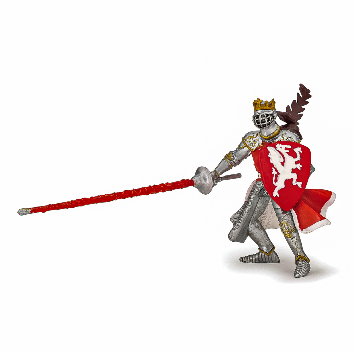 Papo - Figurina Rege cu Blazon Dragon Rosu