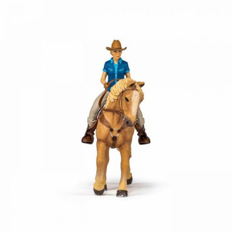 Papo Figurina Set Cowgirl (vacarita) Pe Cal Usa - poza 4