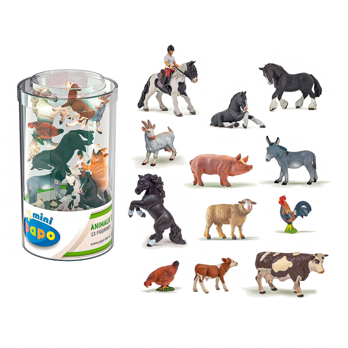Papo - Set 13 MiniFigurine Animale Ferma