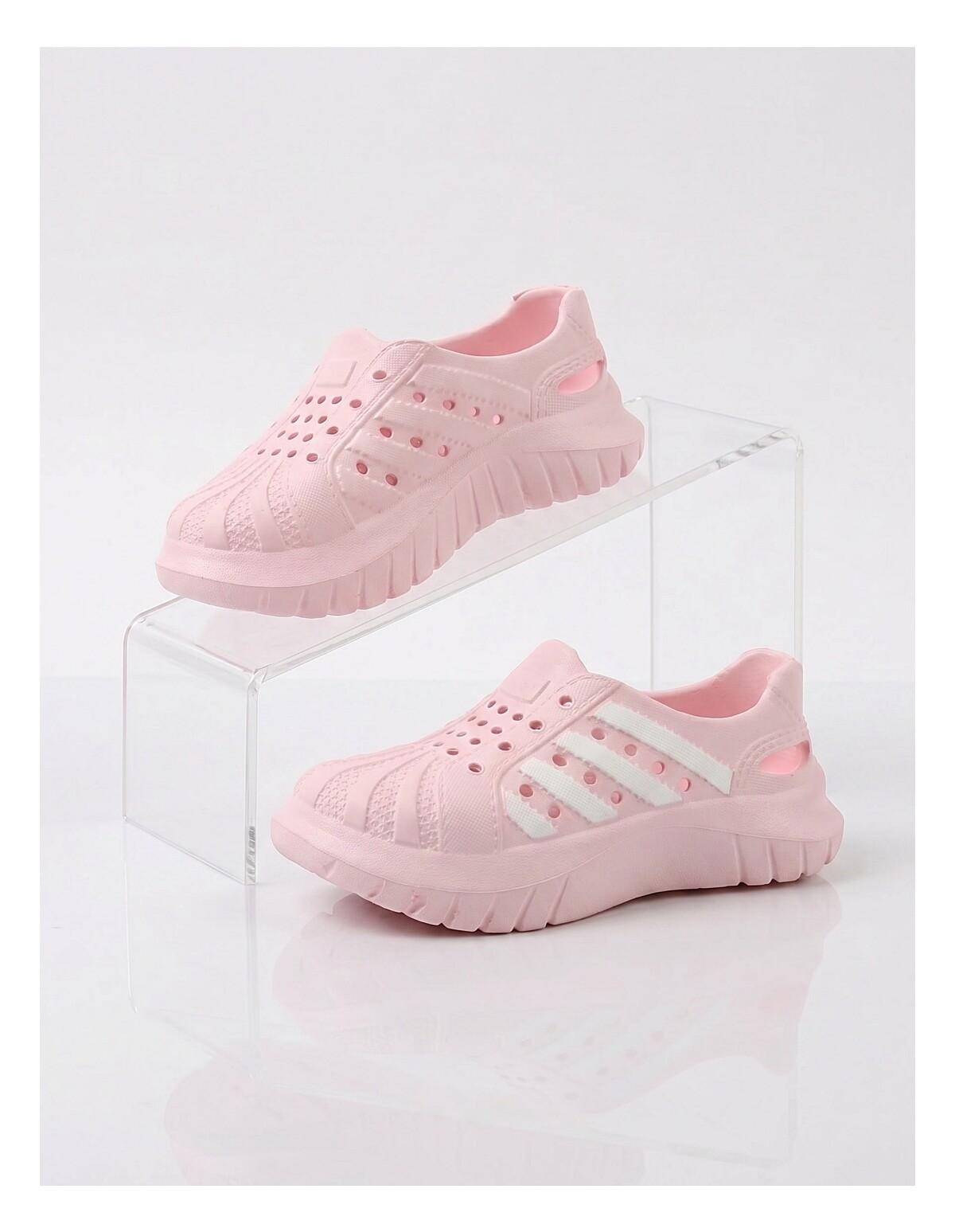 Papuci spuma usori, stil adidas, roz