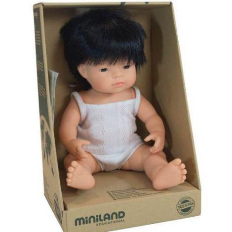 Papusa baiat asiatic 38 cm ML31155 Miniland - poza 3