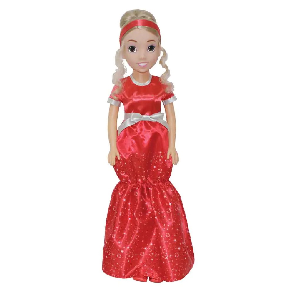 Papusa Bambolina Glamour Girls 80 cm cu rochie rosie - poza 1