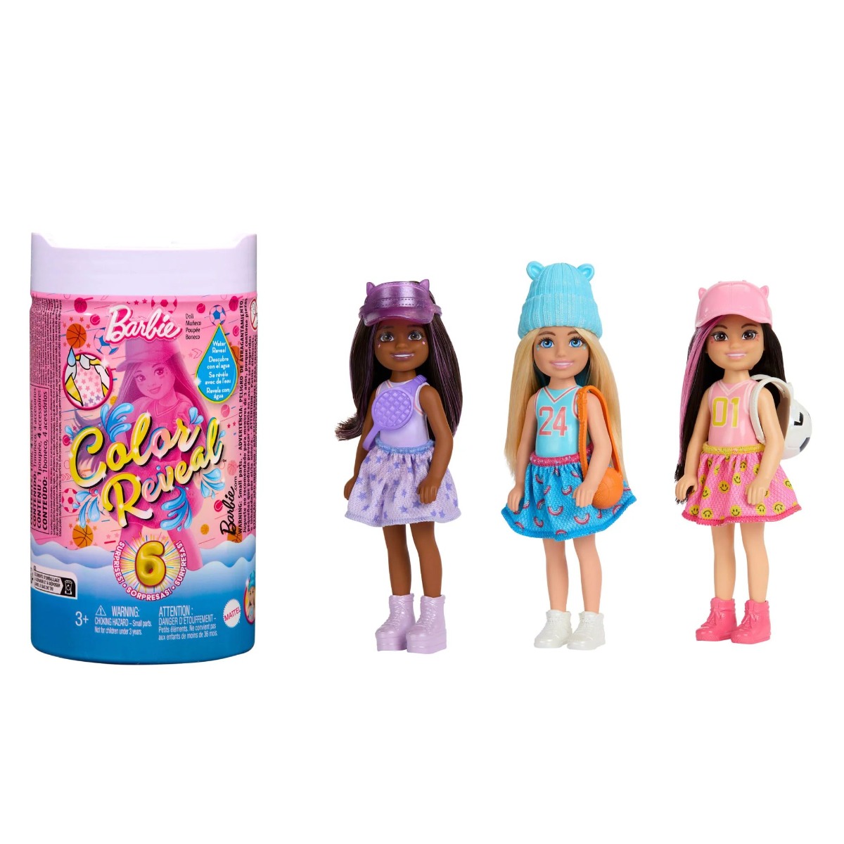 Papusa Barbie Chelsea Colour Reveal Sporty Totally Denim - poza 1