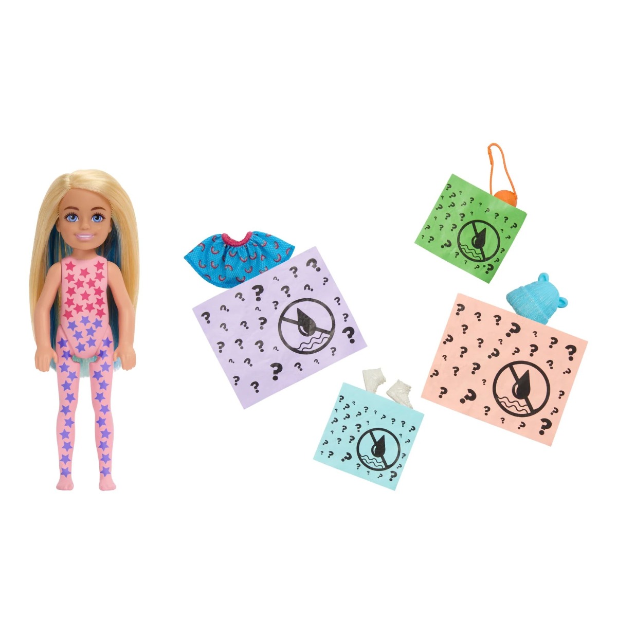 Papusa Barbie Chelsea Colour Reveal Sporty Totally Denim - poza 2