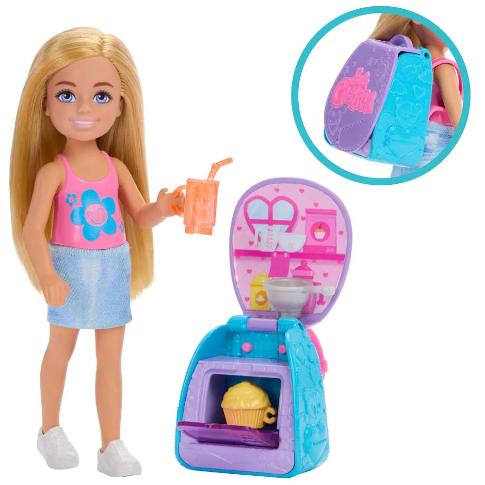 Papusa Barbie Chelsea cu rucsac surpriza si accesorii - poza 4
