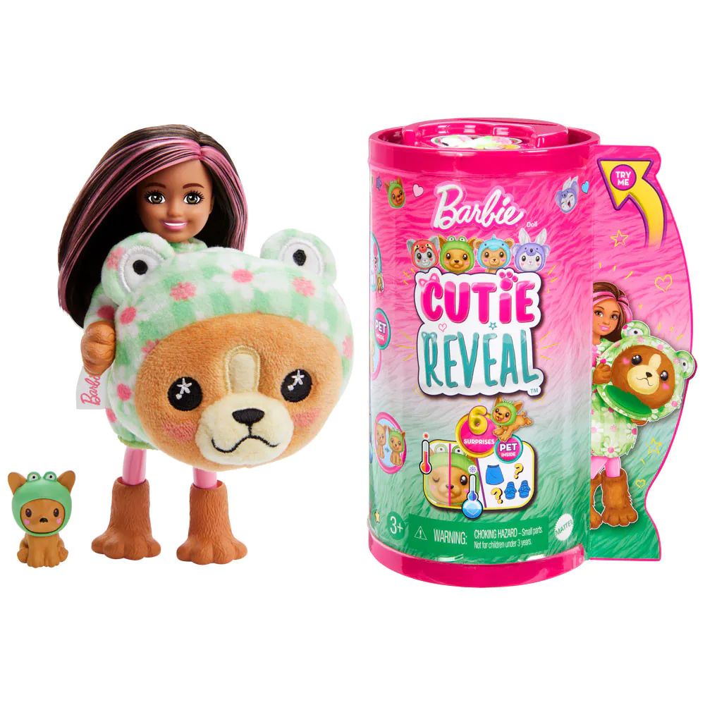 Papusa Barbie Chelsea Cutie Reveal Costum cu animalut 13 cm - poza 1