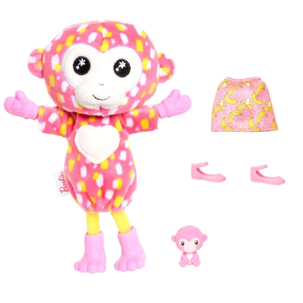 Papusa Barbie Chelsea Cutie Reveal Jungle Friends Maimuta 13 cm - poza 3