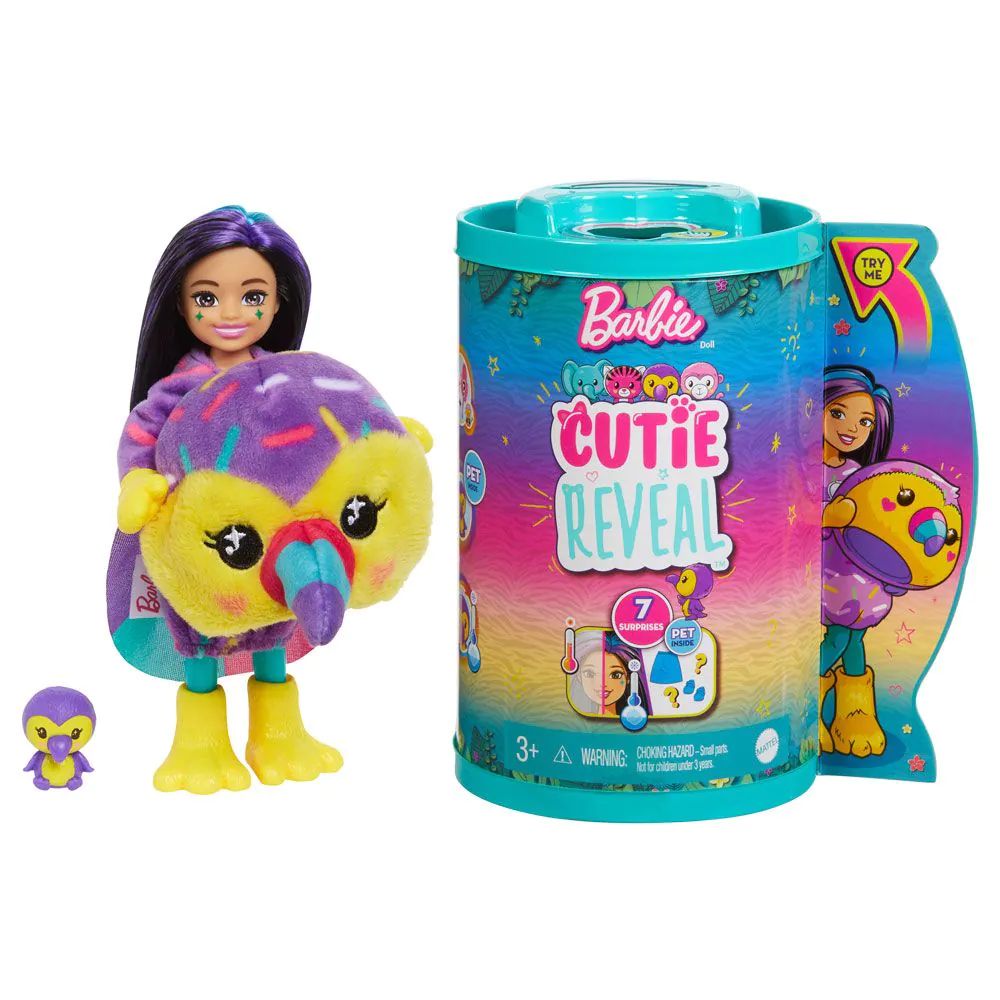 Papusa Barbie Chelsea Cutie Reveal Jungle Friends Toucan 13 cm - poza 1