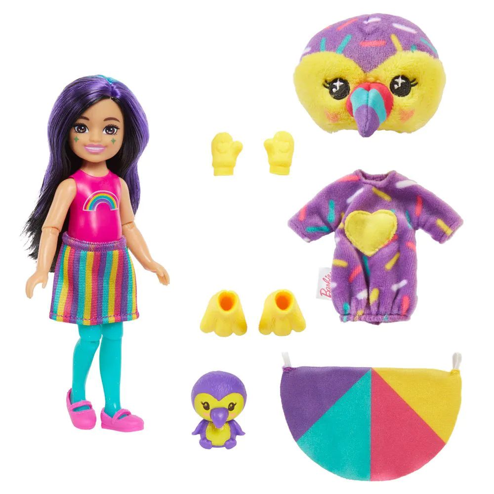 Papusa Barbie Chelsea Cutie Reveal Jungle Friends Toucan 13 cm - poza 2