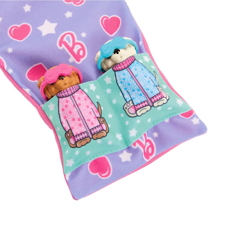 Papusa Barbie cu 2 catelusi Barbie Petrecere in Pijamale - poza 3