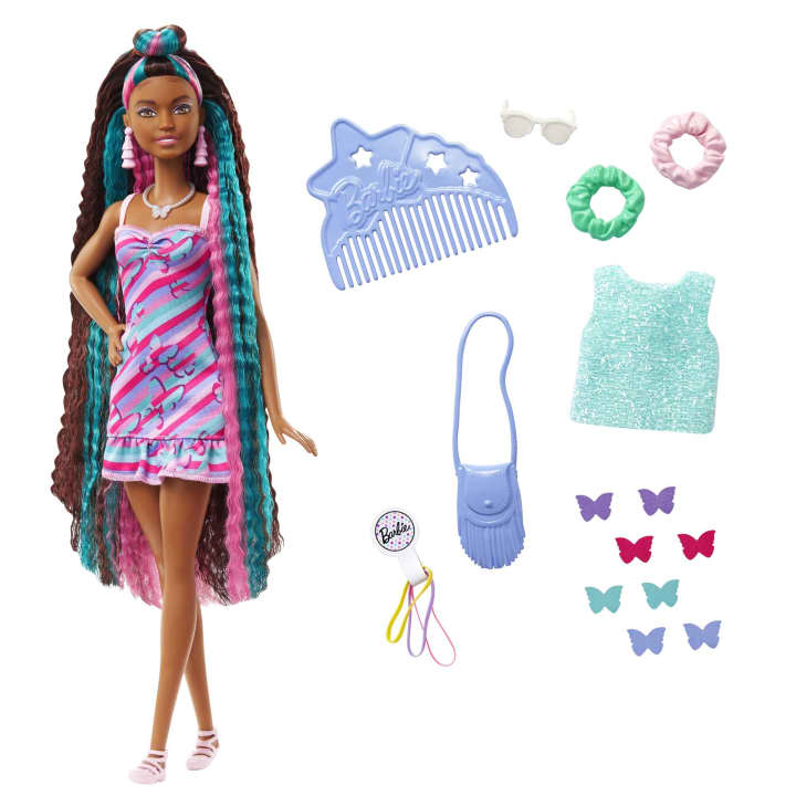 Papusa Barbie cu accesorii Tottaly Hair Butterfly - poza 1