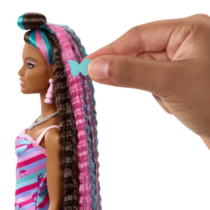 Papusa Barbie cu accesorii Tottaly Hair Butterfly - poza 4