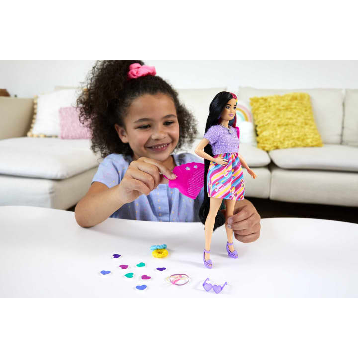 Papusa Barbie cu accesorii Tottaly Hair Heart - poza 3