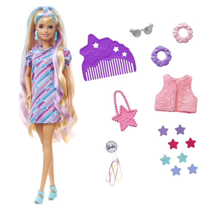 Papusa Barbie cu accesorii Tottaly Hair Star - poza 1