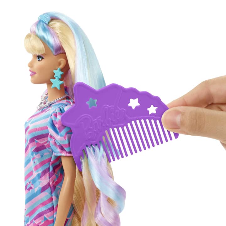 Papusa Barbie cu accesorii Tottaly Hair Star - poza 4