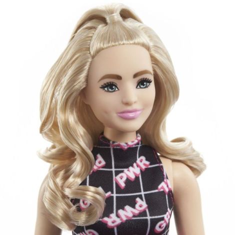 Papusa Barbie Fashionista Blonda Cu Borseta Roz - poza 5