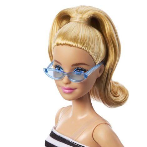 Papusa Barbie Fashionista Blonda Cu Parul Prin In Coada Si Fusta Roz - poza 4