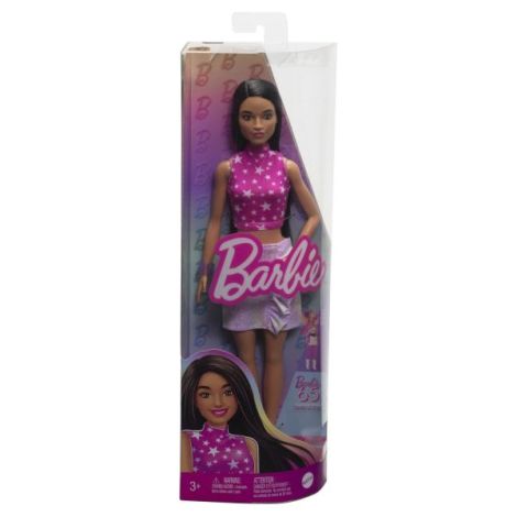 Papusa Barbie Fashionista Bruneta Cu Top Cu Stelute - poza 1