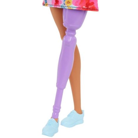 Papusa Barbie Fashionista Cu Par Roz Si Picior Protetic - poza 4