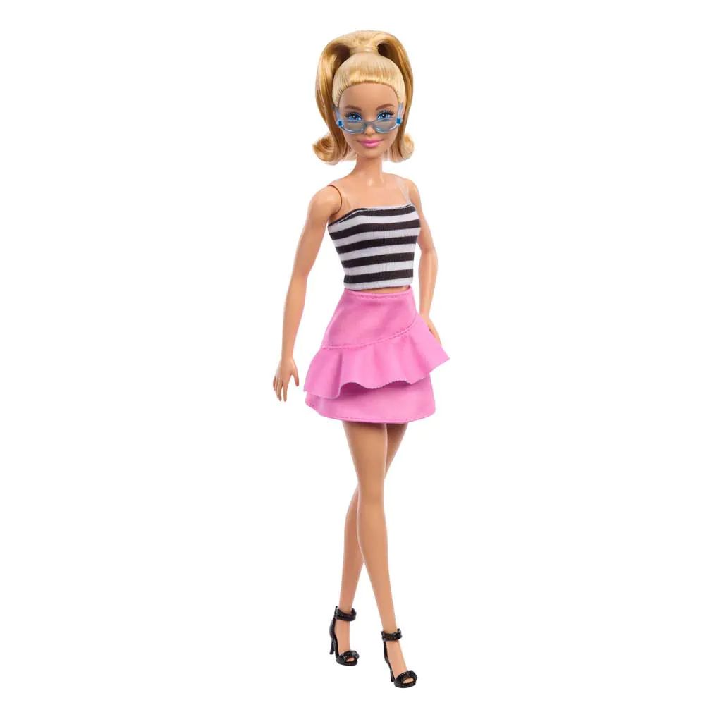 Papusa Barbie Fashionista cu top Black and White - poza 1