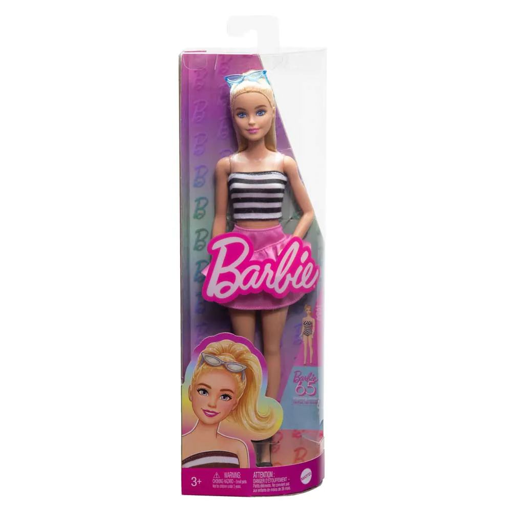 Papusa Barbie Fashionista cu top Black and White - poza 2