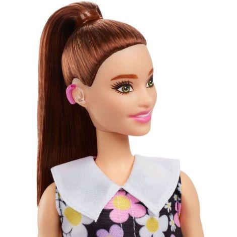 Papusa Barbie Fashionista Satena Cu Rochie Cu Imprimeu Floral - poza 5
