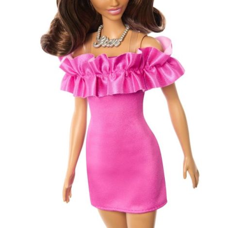 Papusa Barbie Fashionista Satena Cu Rochie Roz - poza 4