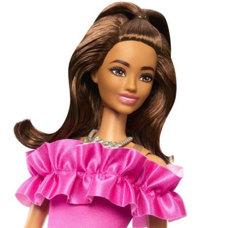 Papusa Barbie Fashionista Satena Cu Rochie Roz - poza 5
