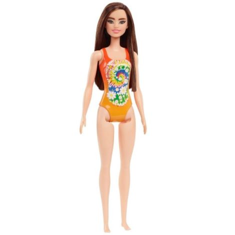 Papusa Barbie Satena Cu Costum De Baie Portocaliu - poza 2