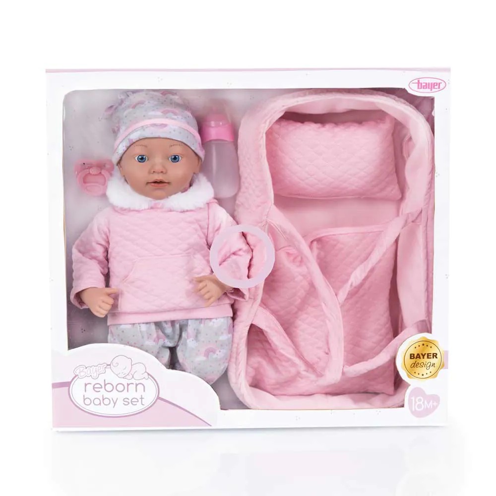 Papusa Bayer Baby Reborn cu landou 38 cm - poza 2
