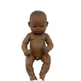 Papusa Bebelus african Baiat 32 cm - Miniland - poza 1
