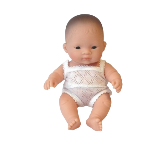 Papusa bebelus baiat asiatic 21 cm - Miniland