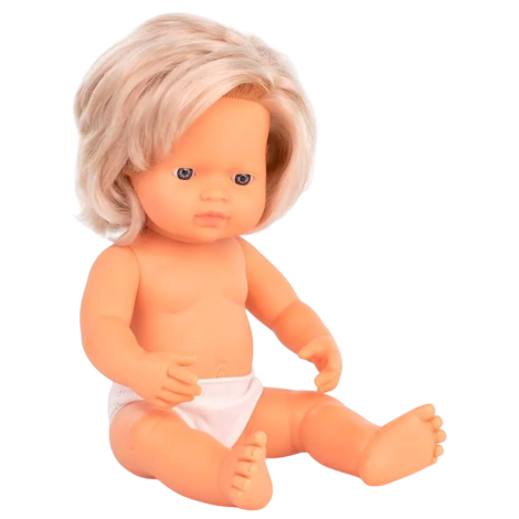 Papusa Bebelus european fetita 38 cm - Miniland - poza 1