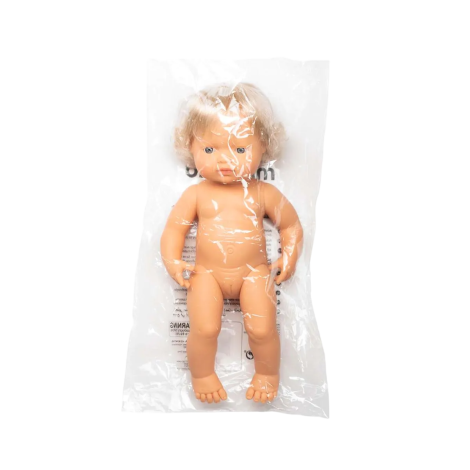 Papusa Bebelus european fetita 38 cm - Miniland - poza 3