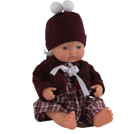 Papusa Bebelus european fetita 38 cm - Miniland - poza 4