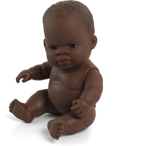 Papusa bebelus, Fetita africana, vinil, Coorect Anatomica, 21 cm, Miniland Doll 31144 - poza 1