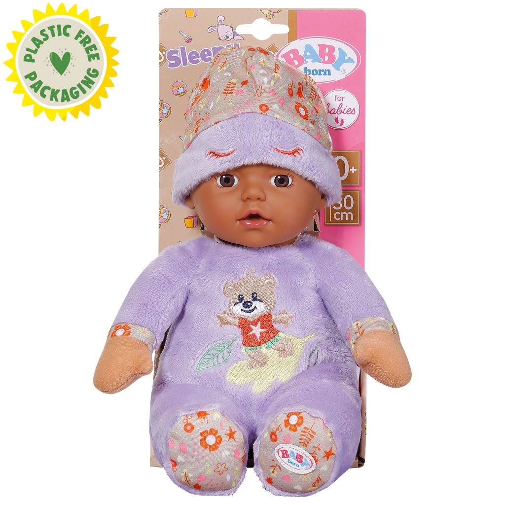 Papusa bebelus Zapf Baby born Bebelus mulatru cu hainute violet 30 cm - poza 2