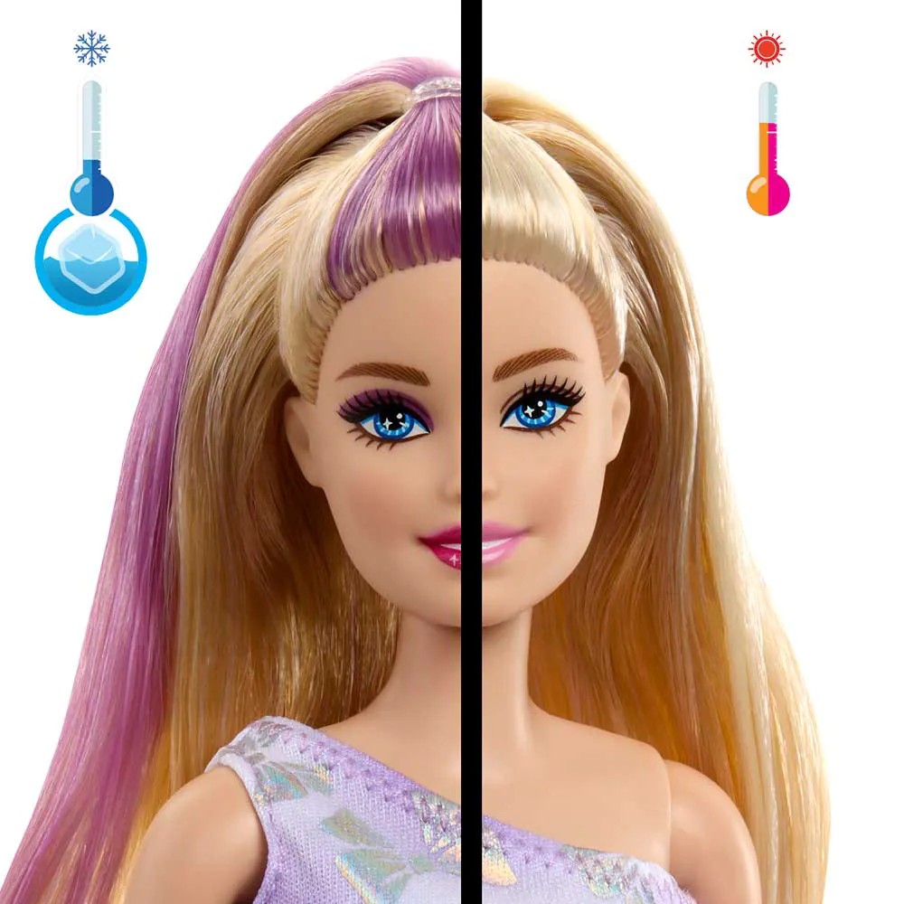 Papusa blonda cu 10 accesorii surpriza Barbie Party Unboxed Reveal - poza 5