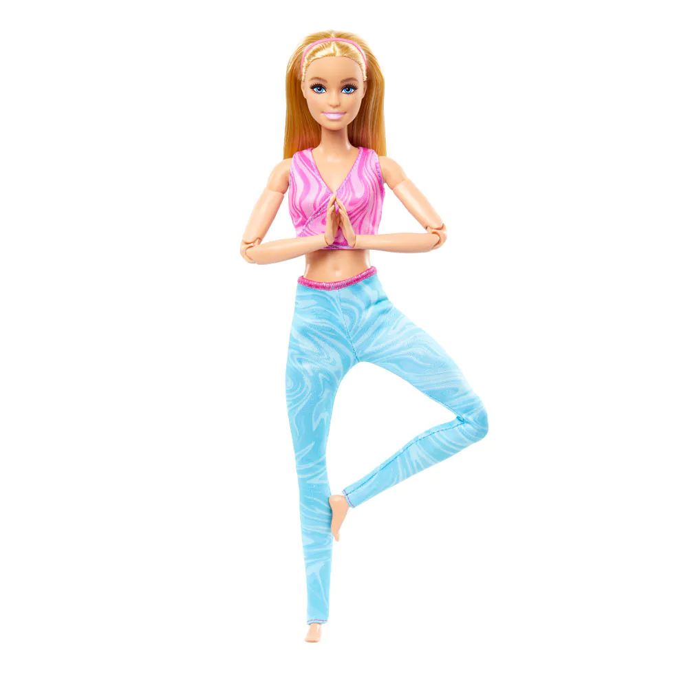Papusa blonda cu top mov Barbie Made To Move - poza 1