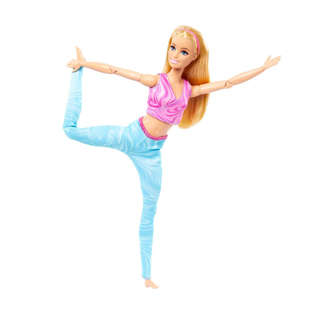 Papusa blonda cu top mov Barbie Made To Move - poza 3